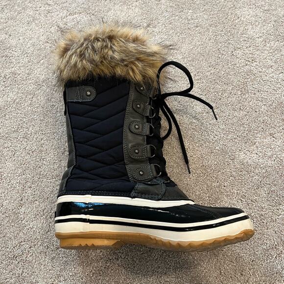 Esprit Women's Evelyn Tall Insulated Snow Boot with Fur‎ Black Brown Size 8 M - Picture 2 of 7